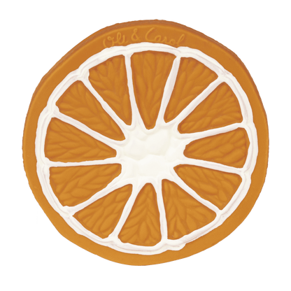 MORDEDOR 100% CAUCHO NATURAL OLI&CAROL ·NARANJA· - Happy Moments Baby
