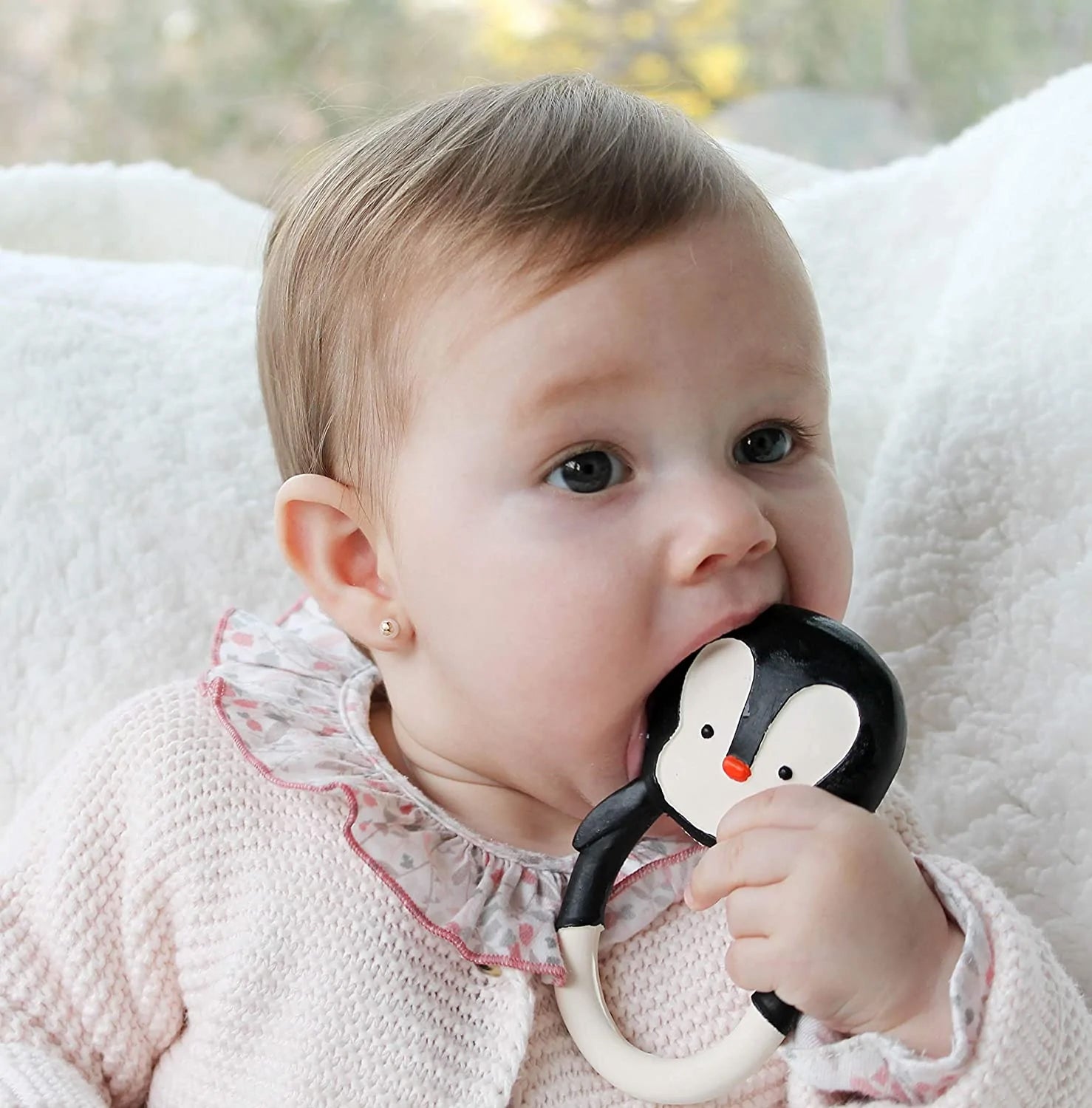 MORDEDOR FIGURA CAUCHO 100% NATURAL ·PINGÜINO NUI· - Happy Moments Baby