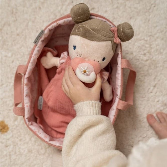 MUÑECA DE TELA LITTLE DUTCH ·BEBÉ ROSA CON CESTA Y ACCESORIOS· - Happy Moments Baby