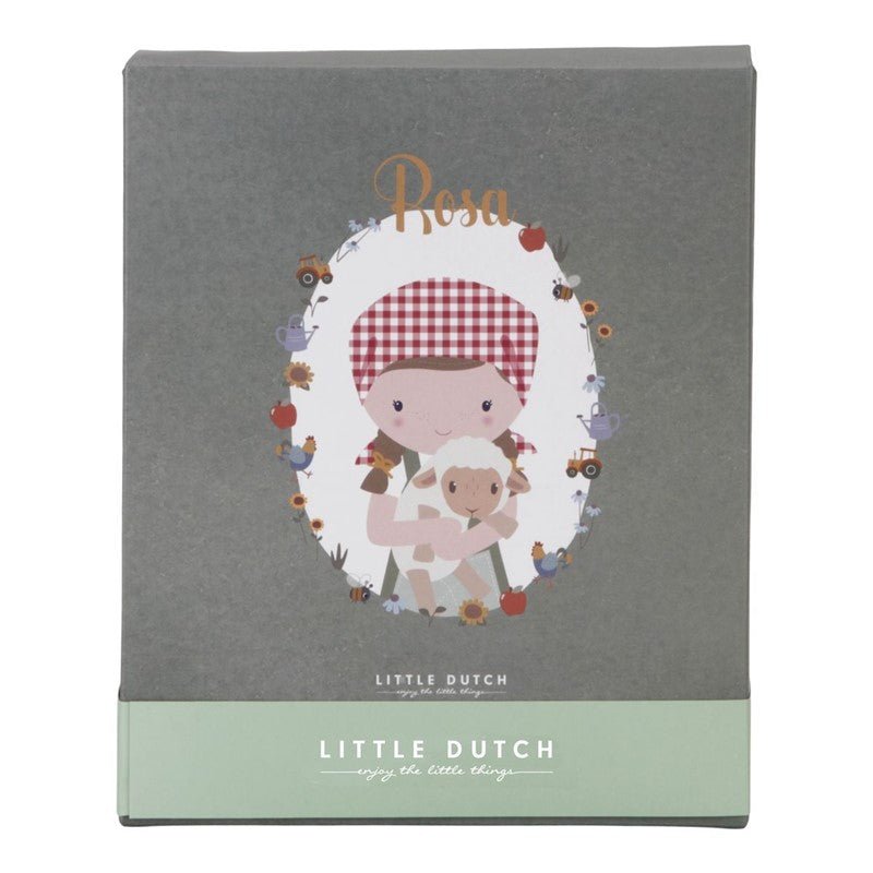 MUÑECA DE TELA MEDIANA LITTLE DUTCH ·ROSA GRANJERA CON OVEJA· - Happy Moments Baby