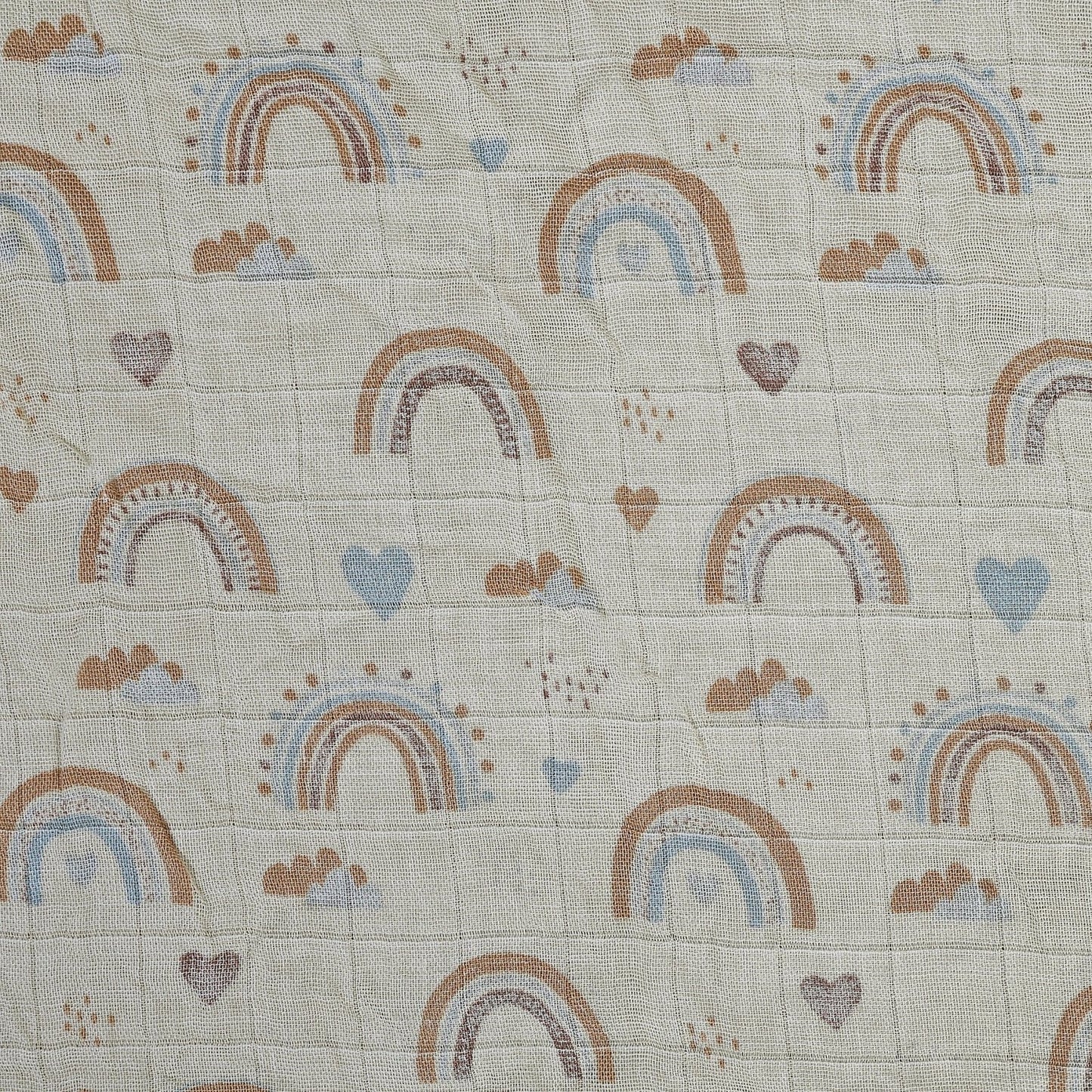 MUSELINA ALGODÓN 120x110cm ·ARCOÍRIS SOFT· - Happy Moments Baby