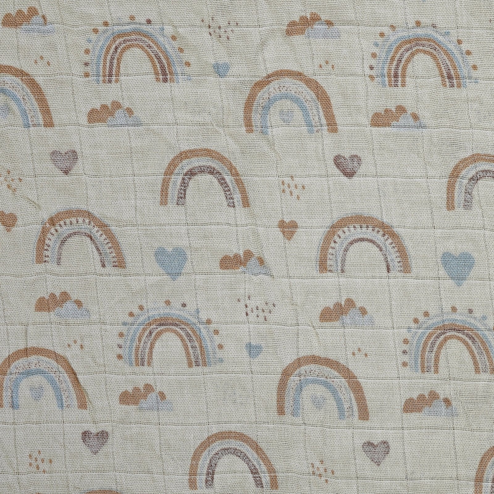 MUSELINA ALGODÓN 120x110cm ·ARCOÍRIS SOFT· - Happy Moments Baby