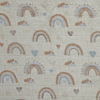 MUSELINA ALGODÓN 120x110cm ·ARCOÍRIS SOFT· - Happy Moments Baby