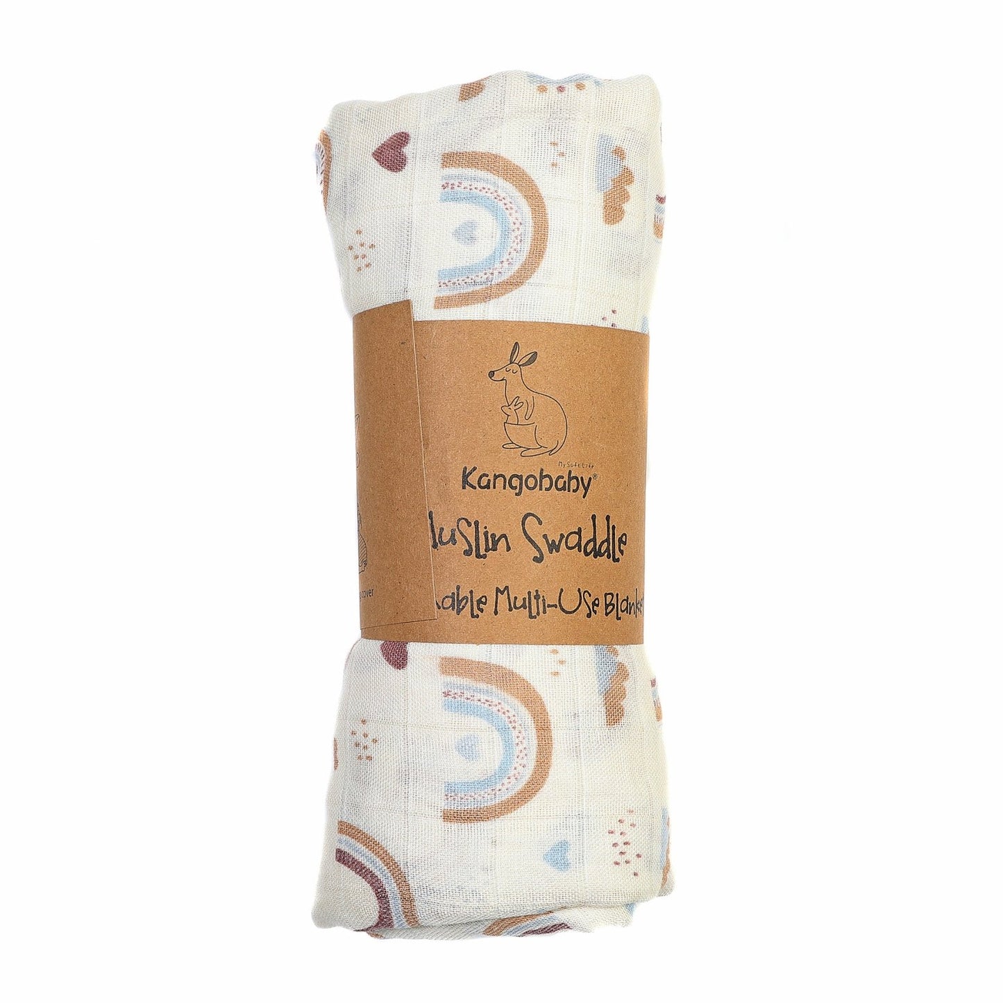 MUSELINA ALGODÓN 120x110cm ·ARCOÍRIS SOFT· - Happy Moments Baby