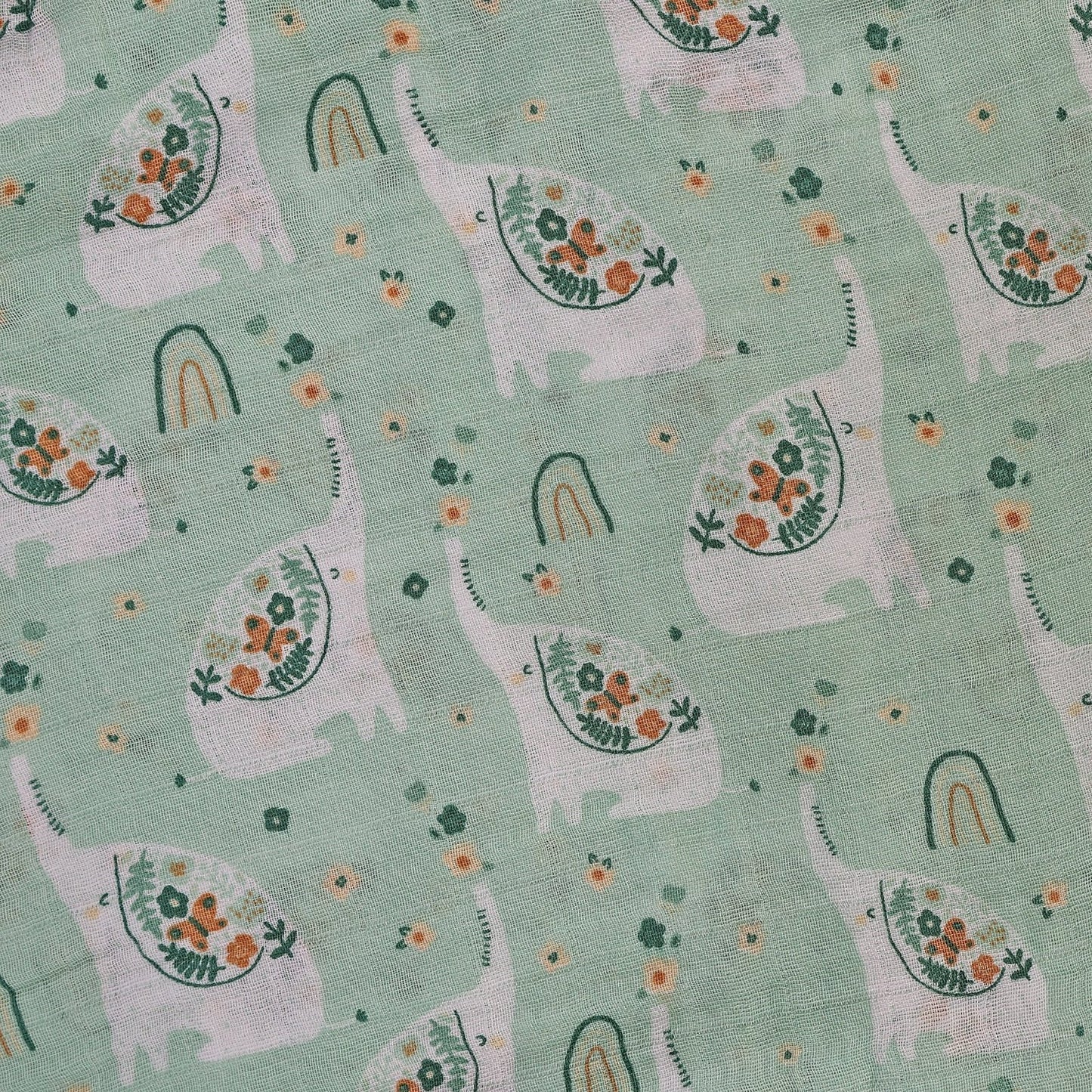 MUSELINA ALGODÓN 120x110cm ·ELEFANTES· - Happy Moments Baby