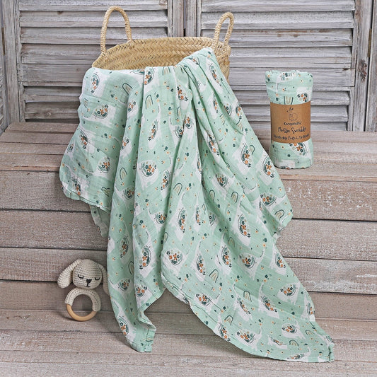 MUSELINA ALGODÓN 120x110cm ·ELEFANTES· - Happy Moments Baby