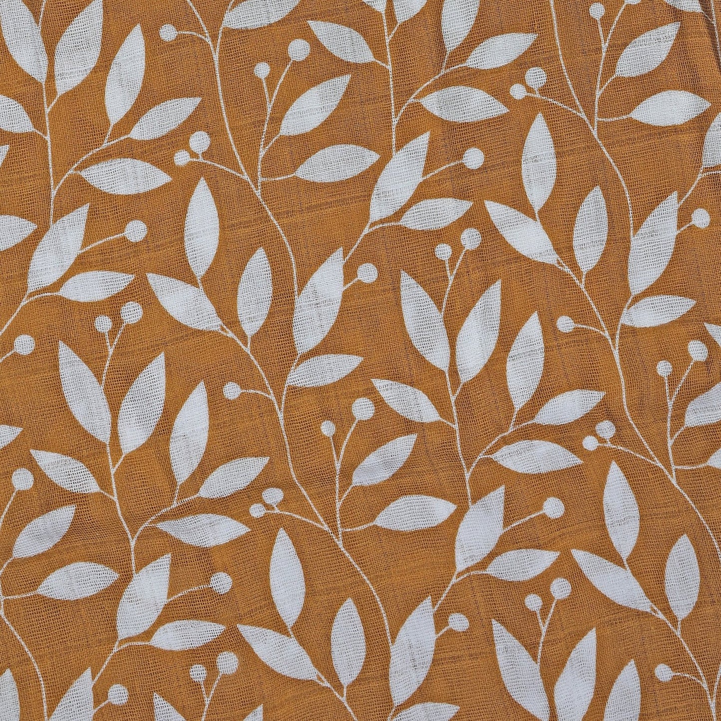 MUSELINA ALGODÓN 120x110cm ·FLORES MOSTAZA· - Happy Moments Baby
