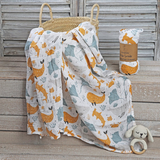 MUSELINA ALGODÓN 120x110cm ·MARINA· - Happy Moments Baby