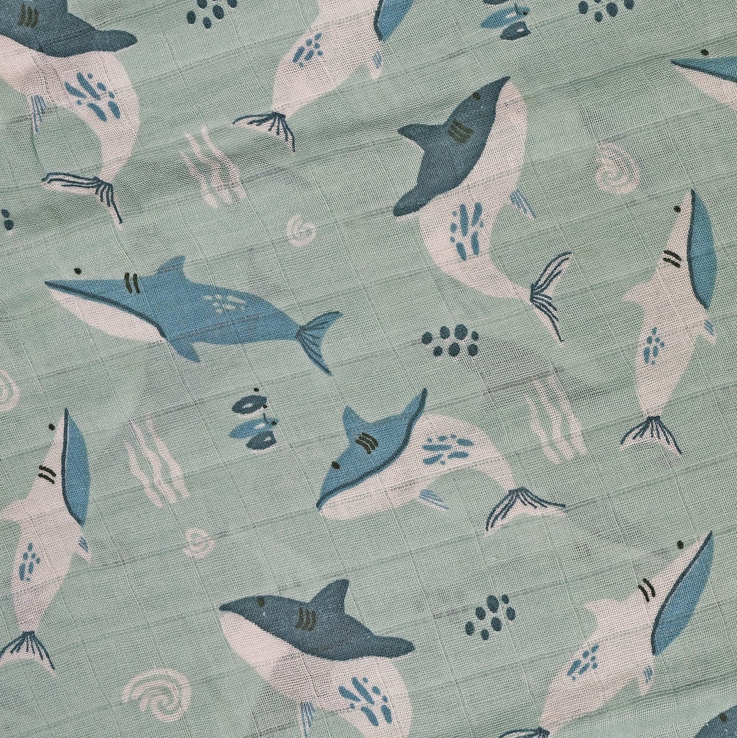 MUSELINA ALGODÓN 120x110cm ·SEA· - Happy Moments Baby
