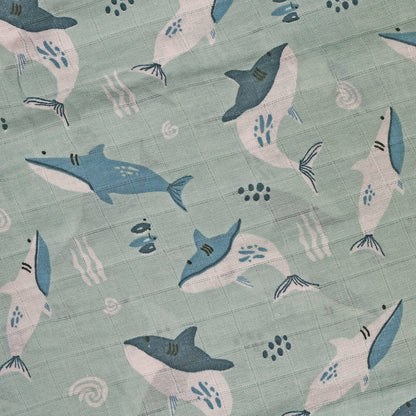 MUSELINA ALGODÓN 120x110cm ·SEA· - Happy Moments Baby