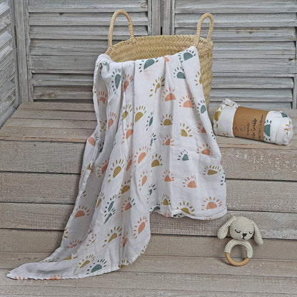 MUSELINA ALGODÓN 120x110cm ·SOLES· - Happy Moments Baby