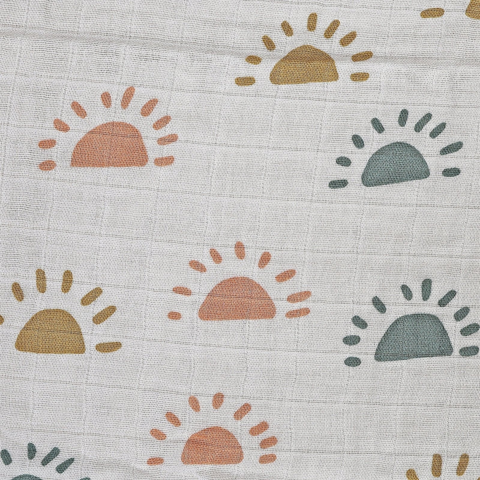MUSELINA ALGODÓN 120x110cm ·SOLES· - Happy Moments Baby