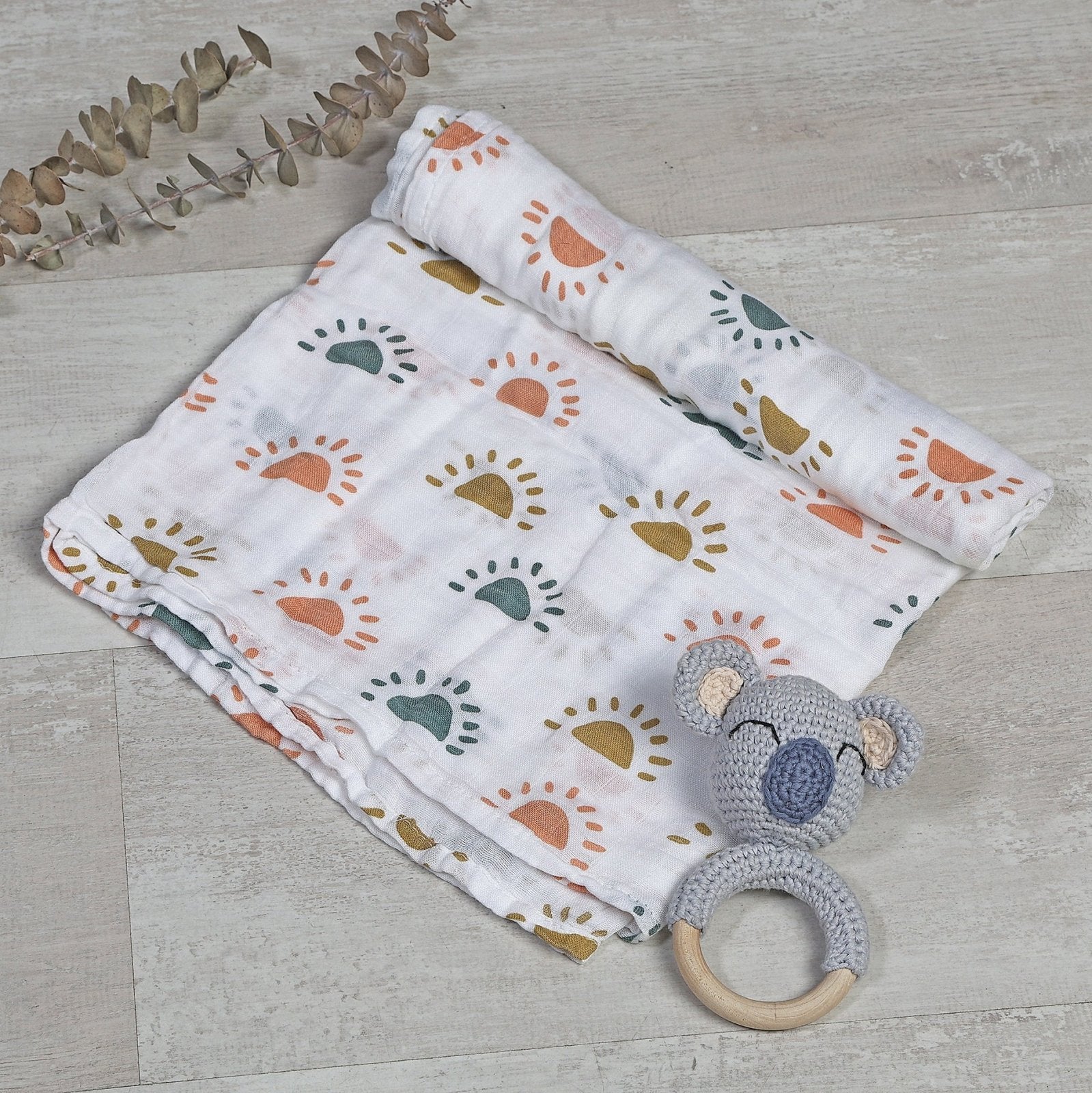 MUSELINA ALGODÓN 120x110cm ·SOLES· - Happy Moments Baby