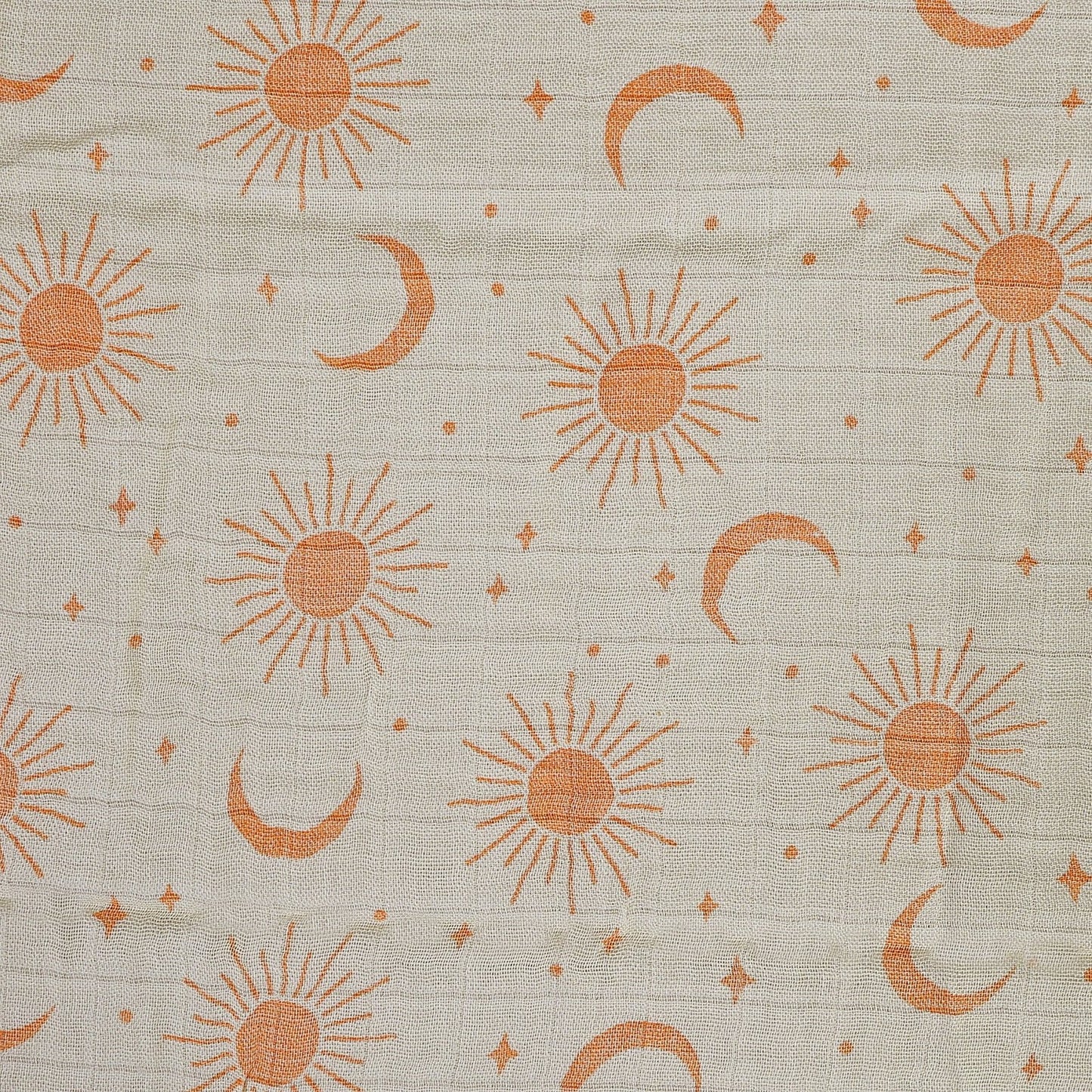 MUSELINA ALGODÓN 120x110cm ·SOLES Y LUNAS· - Happy Moments Baby