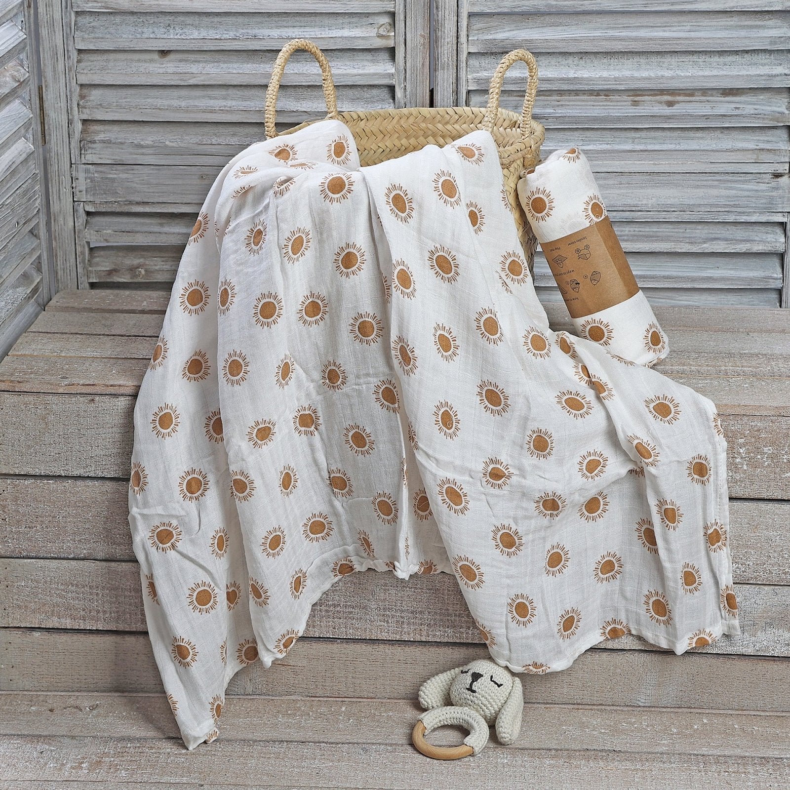 MUSELINA ALGODÓN 120x110cm ·SUN· - Happy Moments Baby