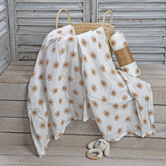 MUSELINA ALGODÓN 120x110cm ·SUN· - Happy Moments Baby