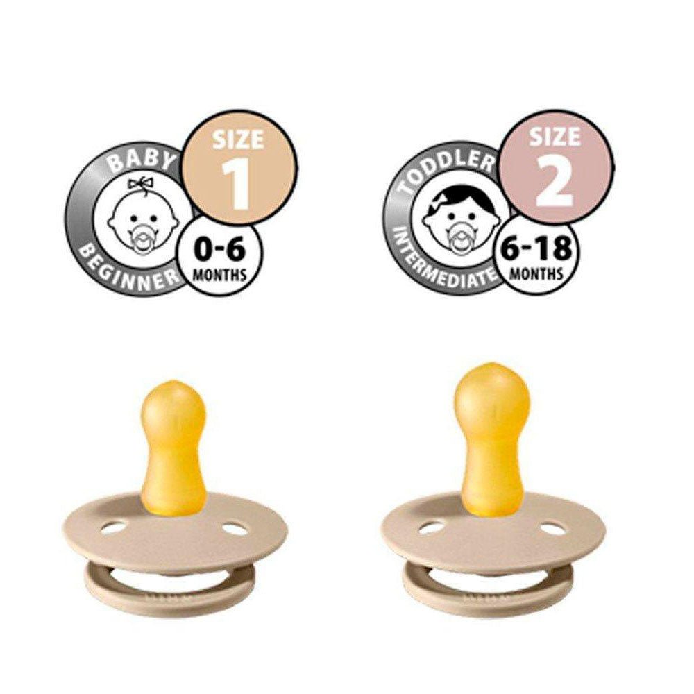 PACK 2 CHUPETES BIBS ·ROUND BLUSH/IVORY· - Happy Moments Baby