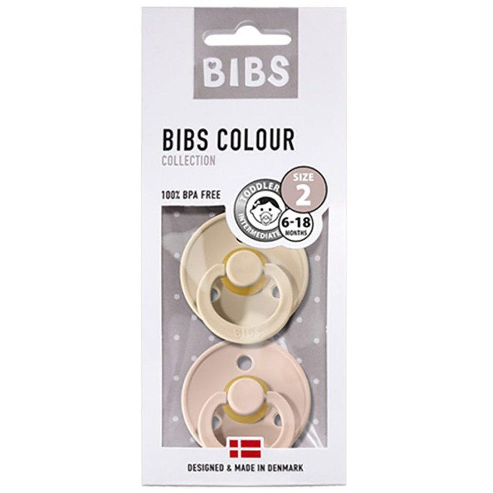 PACK 2 CHUPETES BIBS ·ROUND BLUSH/IVORY· - Happy Moments Baby