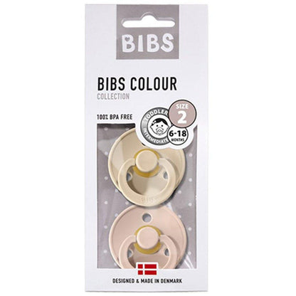 PACK 2 CHUPETES BIBS ·ROUND BLUSH/IVORY· - Happy Moments Baby