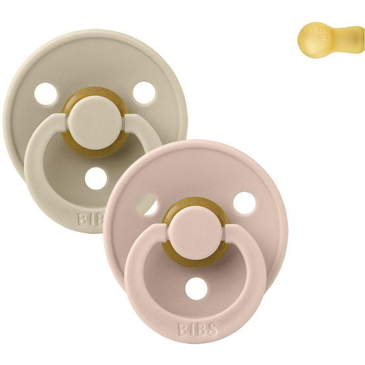 PACK 2 CHUPETES BIBS ·ROUND BLUSH/VANILLA· - Happy Moments Baby