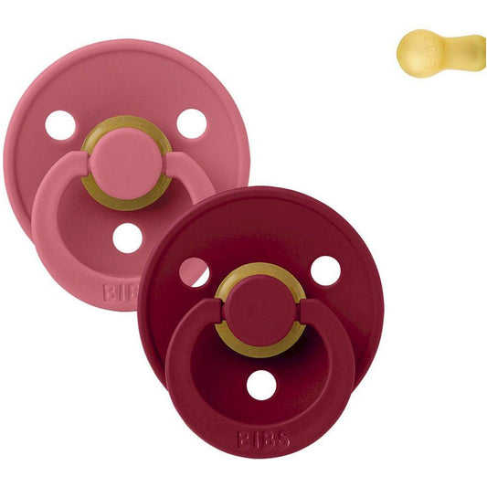 PACK 2 CHUPETES BIBS ·ROUND CORAL/RUBY· - Happy Moments Baby