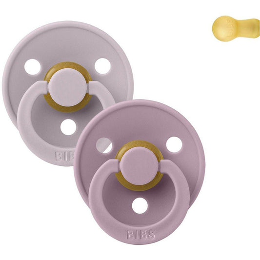 PACK 2 CHUPETES BIBS ·ROUND DUSTY LILAC/HEATHER· - Happy Moments Baby