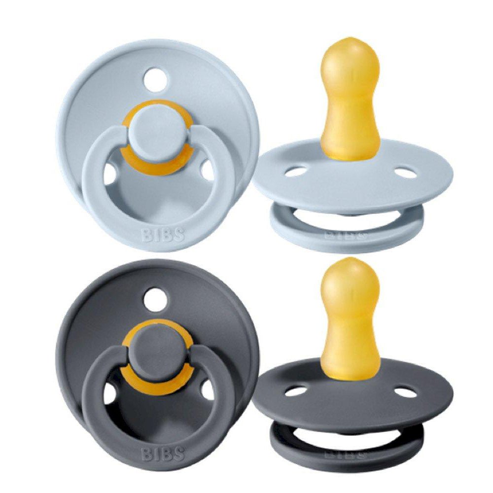 PACK 2 CHUPETES BIBS ·ROUND IRON/BABY BLUE· - Happy Moments Baby