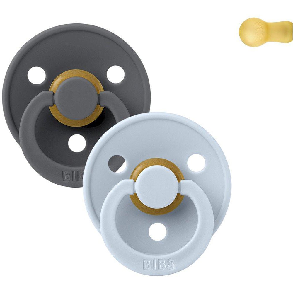 PACK 2 CHUPETES BIBS ·ROUND IRON/BABY BLUE· - Happy Moments Baby