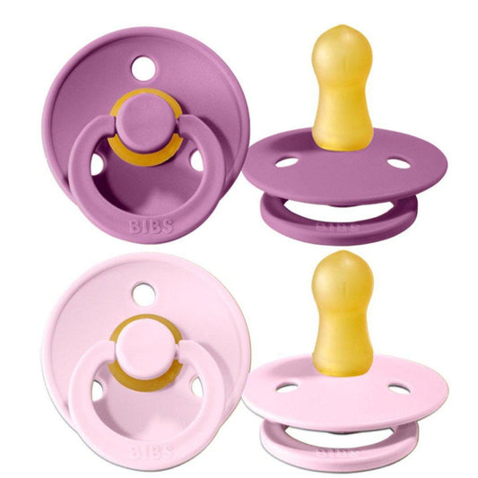 PACK 2 CHUPETES BIBS ·ROUND LAVENDER/BABY PINK· - Happy Moments Baby