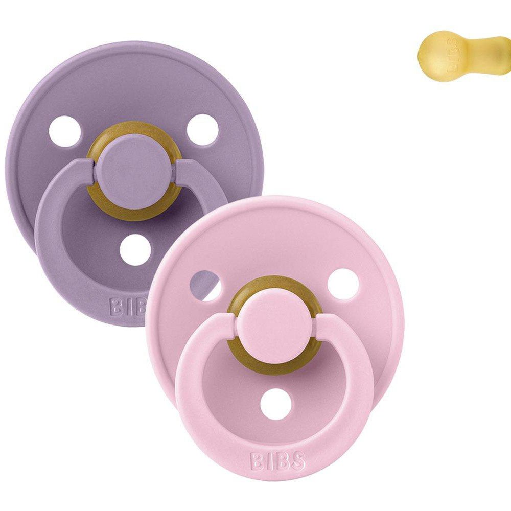 PACK 2 CHUPETES BIBS ·ROUND LAVENDER/BABY PINK· - Happy Moments Baby