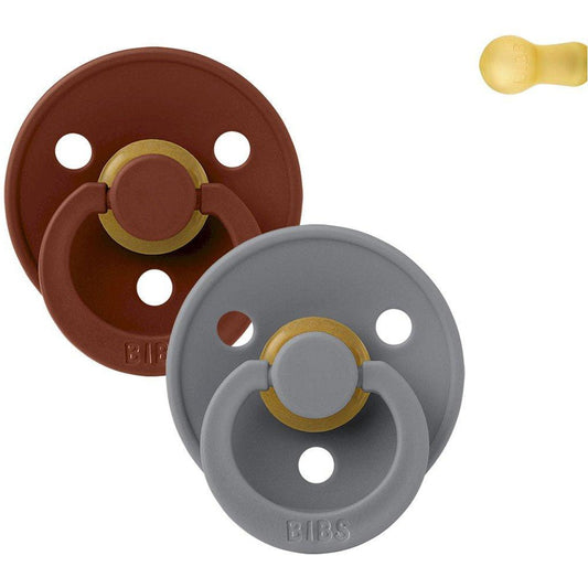 PACK 2 CHUPETES BIBS ·ROUND RUST/SMOKE· - Happy Moments Baby