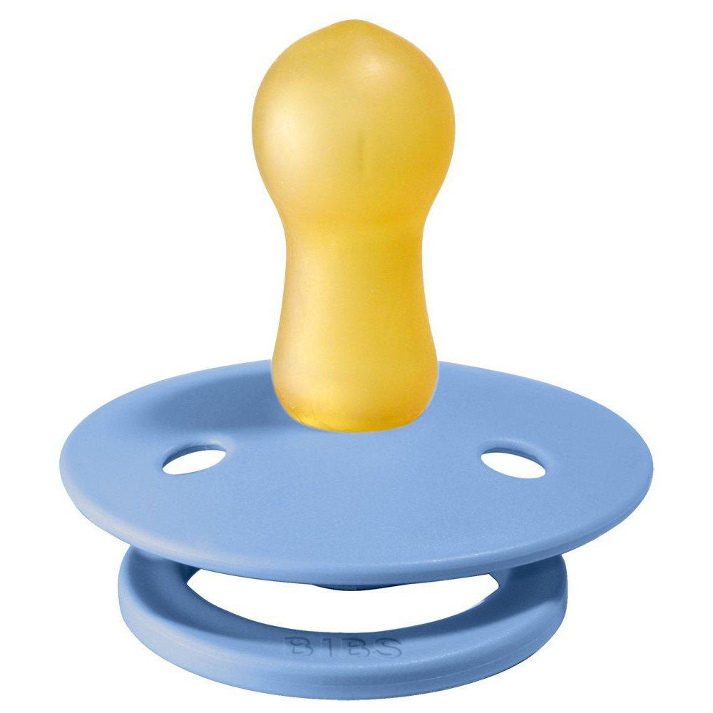 PACK 2 CHUPETES BIBS ·ROUND SKY BLUE/STEEL BLUE· - Happy Moments Baby
