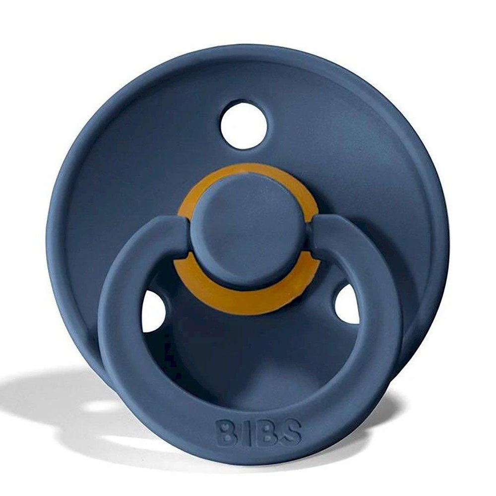 PACK 2 CHUPETES BIBS ·ROUND SKY BLUE/STEEL BLUE· - Happy Moments Baby