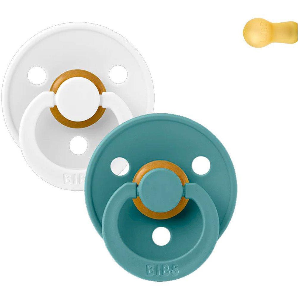 PACK 2 CHUPETES BIBS ·ROUND WHITE/ISLAND SEA· - Happy Moments Baby