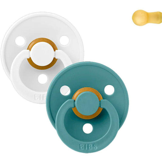 PACK 2 CHUPETES BIBS ·ROUND WHITE/ISLAND SEA· - Happy Moments Baby