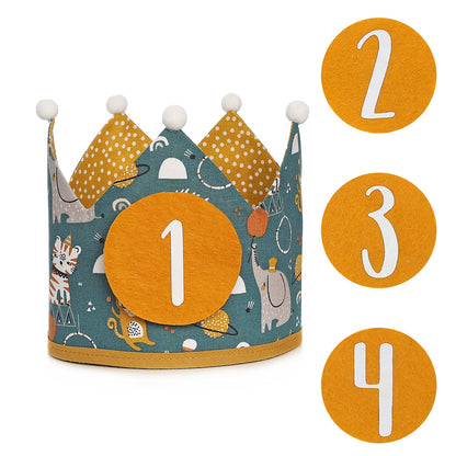 PACK CORONA + CAMISETA CUMPLEAÑOS ·ANIMALES CIRCO· - Happy Moments Baby