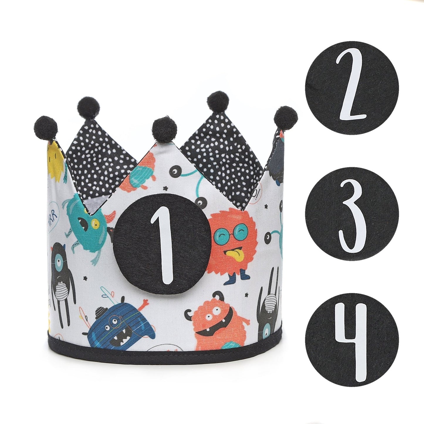 PACK CORONA + CAMISETA CUMPLEAÑOS ·MONSTERS· - Happy Moments Baby