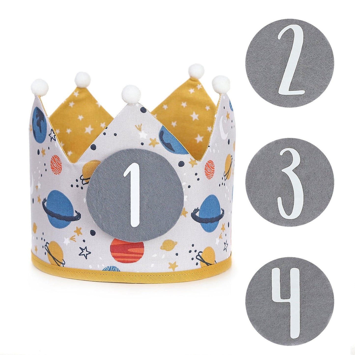 PACK CORONA + CAMISETA CUMPLEAÑOS ·PLANETAS· - Happy Moments Baby