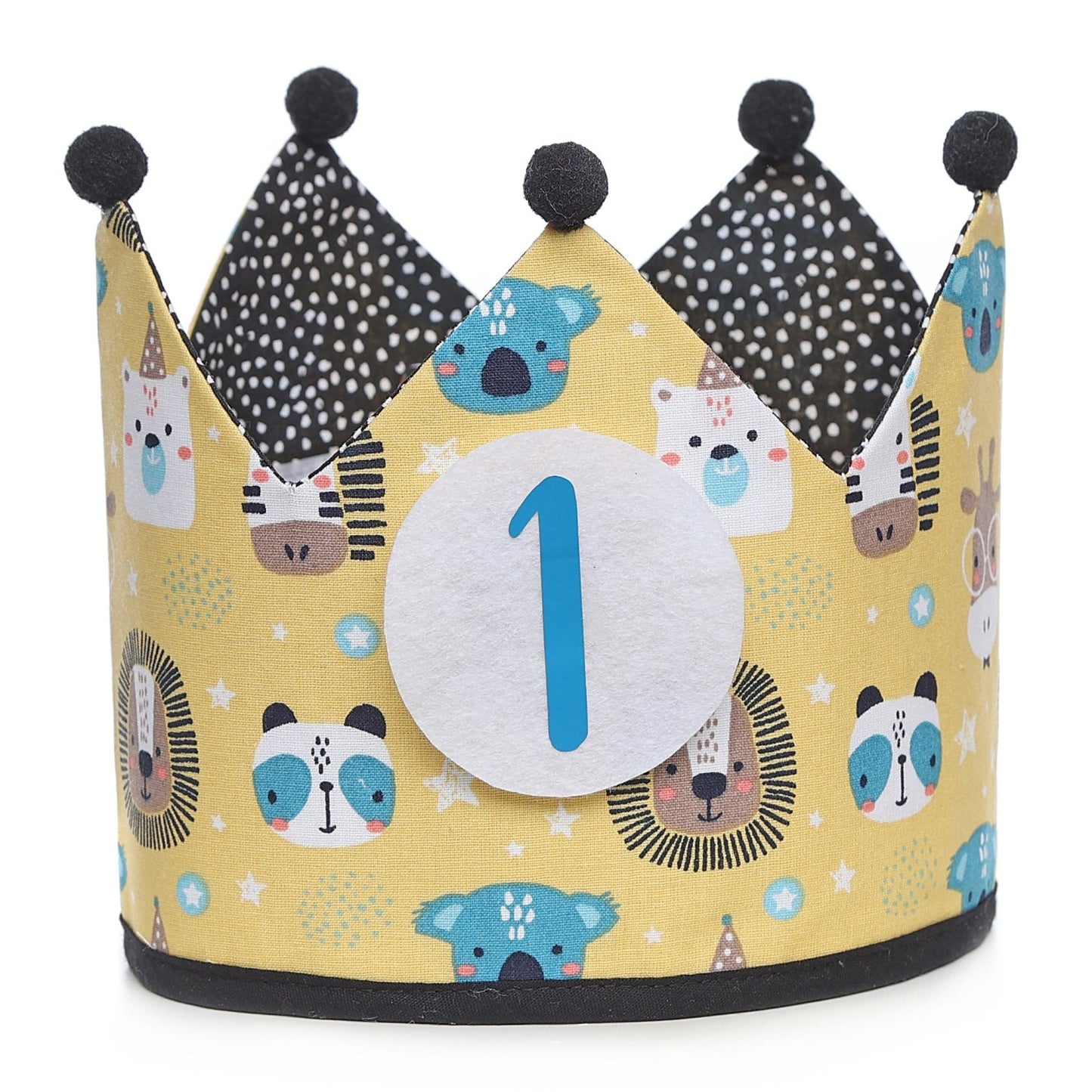 PACK CORONA + CAMISETA + TOPPER CUMPLEAÑOS ·ANIMALS· - Happy Moments Baby