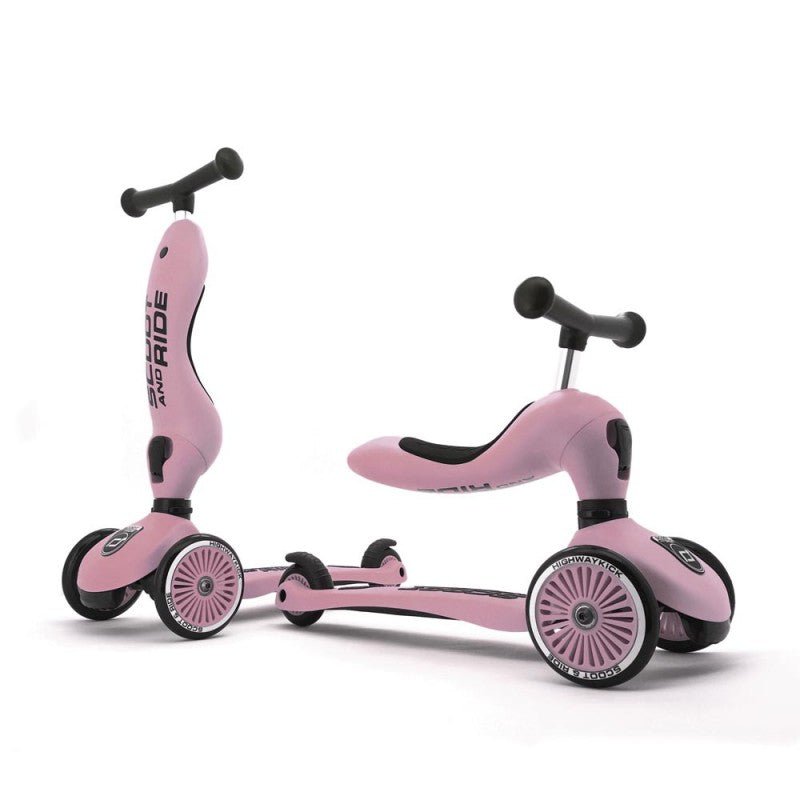 PATINETE EVOLUTIVO SCOOT AND RIDE 2 EN 1 ·HIGHWAYKICK ONE ROSE· - Happy Moments Baby