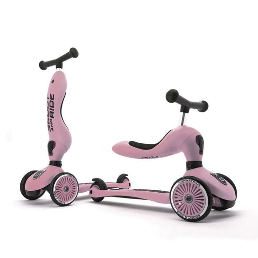 PATINETE EVOLUTIVO SCOOT AND RIDE 2 EN 1 ·HIGHWAYKICK ONE ROSE· - Happy Moments Baby