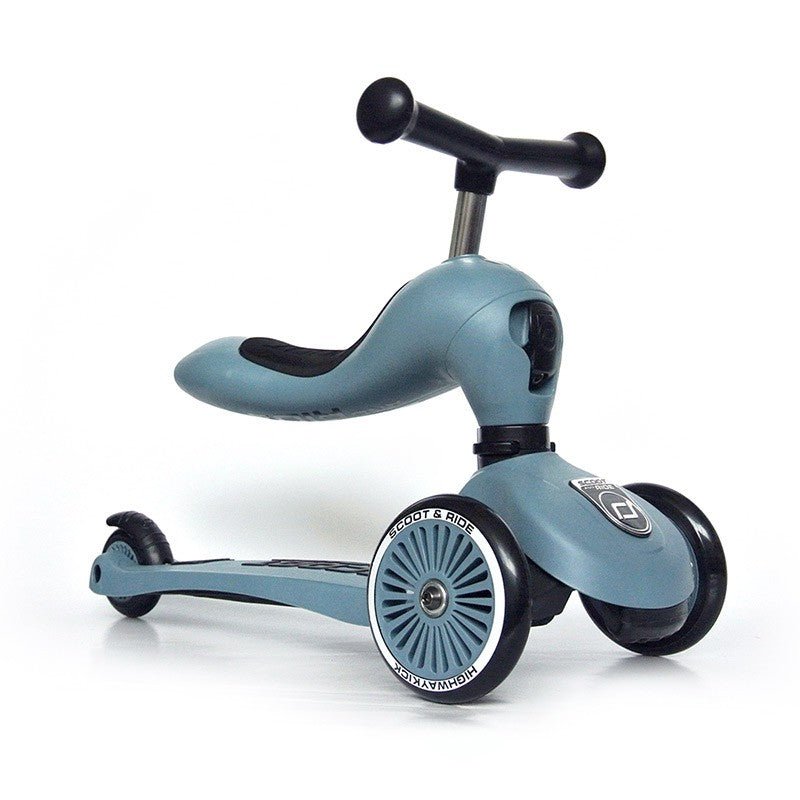 PATINETE EVOLUTIVO SCOOT AND RIDE 2 EN 1 ·HIGHWAYKICK ONE STEEL· - Happy Moments Baby