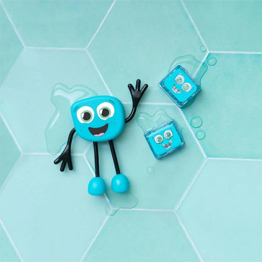 PERSONAJE Y 2 CUBOS DE LUZ PARA EL BAÑO GLOPALS ·BLAIR AZUL· - Happy Moments Baby