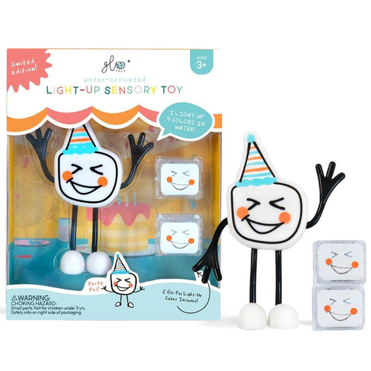 PERSONAJE Y 2 CUBOS DE LUZ PARA EL BAÑO GLOPALS ·PARTY MULTICOLOR· - Happy Moments Baby