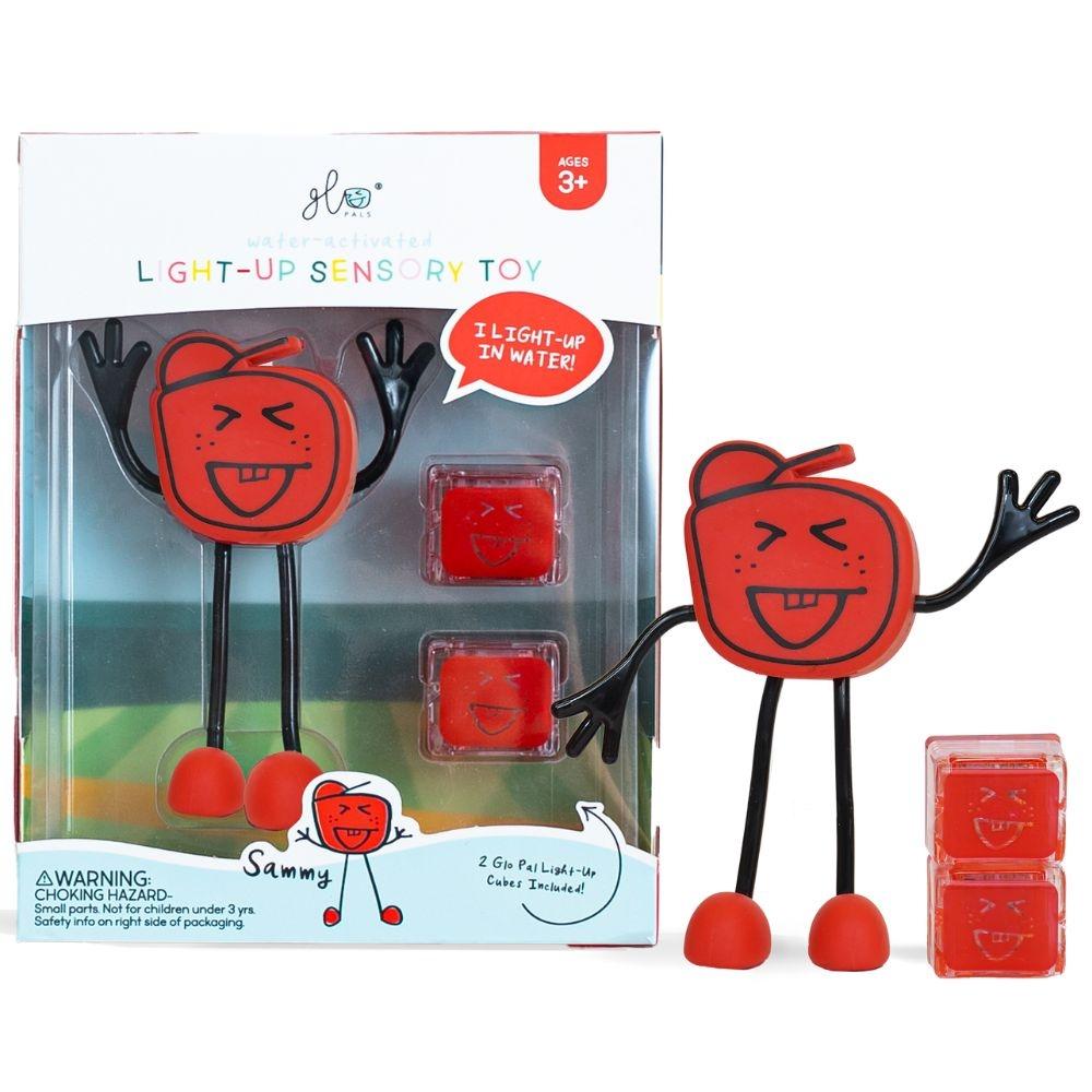 PERSONAJE Y 2 CUBOS DE LUZ PARA EL BAÑO GLOPALS ·SAMMY ROJO· - Happy Moments Baby