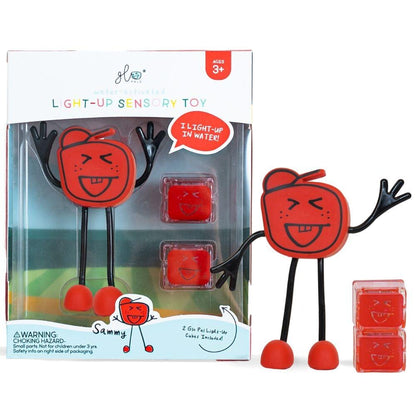 PERSONAJE Y 2 CUBOS DE LUZ PARA EL BAÑO GLOPALS ·SAMMY ROJO· - Happy Moments Baby