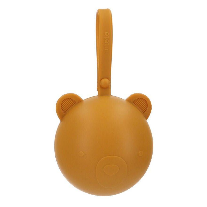 PORTACHUPETES SILICONA TUTETE ·BEAR MOSTAZA· - Happy Moments Baby