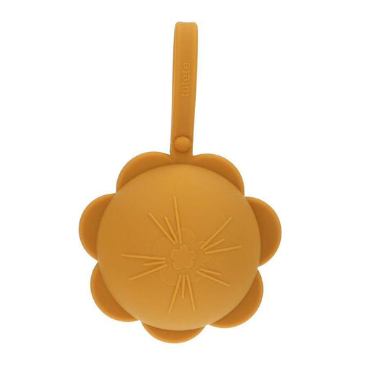 PORTACHUPETES SILICONA TUTETE ·FLOR MOSTAZA· - Happy Moments Baby