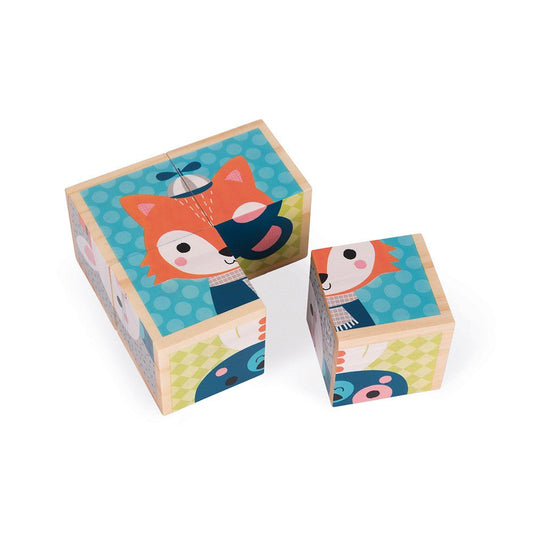 PUZZLE CUBOS DE MADERA JANOD ·EL BOSQUE· - Happy Moments Baby