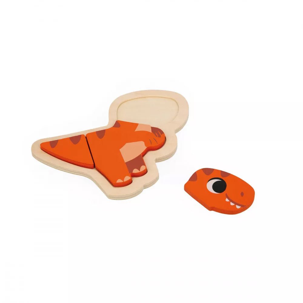 PUZZLE DE MADERA JANOD ·4 PUZLES EVOLUTIVOS DINO· - Happy Moments Baby